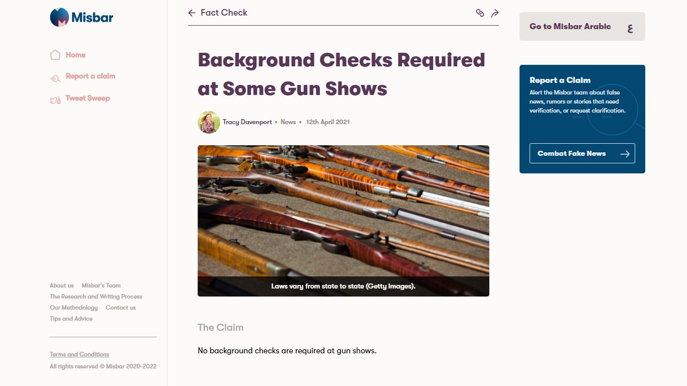 Background Checks Required at Some Gun Shows | Misbar